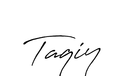 Use a signature maker to create a handwritten signature online. With this signature software, you can design (Antro_Vectra_Bolder) your own signature for name Taqiy. Taqiy signature style 7 images and pictures png