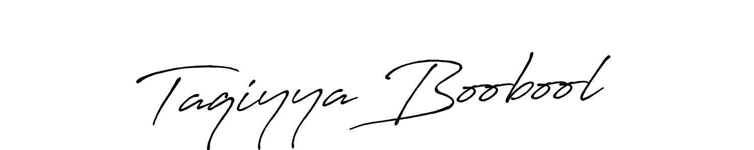 Also we have Taqiyya Boobool name is the best signature style. Create professional handwritten signature collection using Antro_Vectra_Bolder autograph style. Taqiyya Boobool signature style 7 images and pictures png