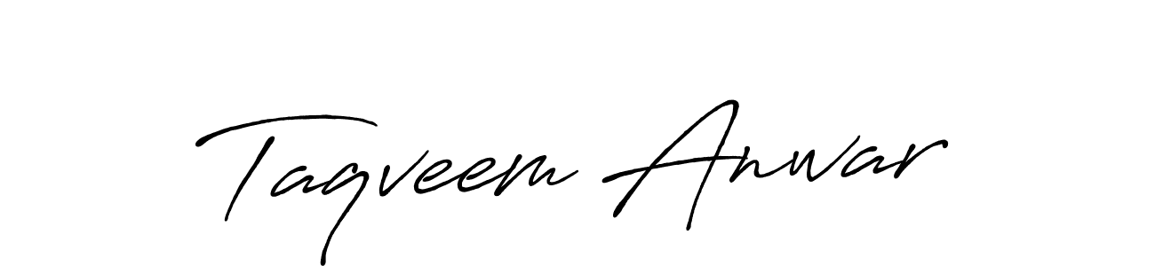 Taqveem Anwar stylish signature style. Best Handwritten Sign (Antro_Vectra_Bolder) for my name. Handwritten Signature Collection Ideas for my name Taqveem Anwar. Taqveem Anwar signature style 7 images and pictures png