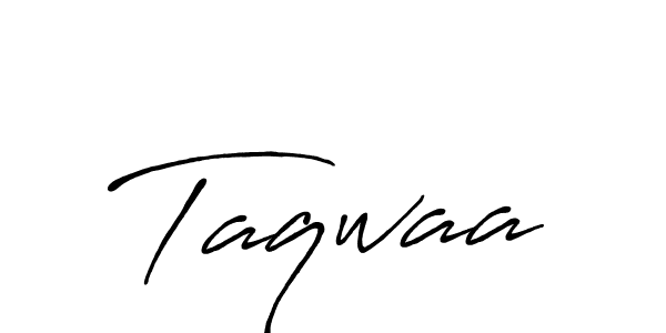 Use a signature maker to create a handwritten signature online. With this signature software, you can design (Antro_Vectra_Bolder) your own signature for name Taqwaa. Taqwaa signature style 7 images and pictures png