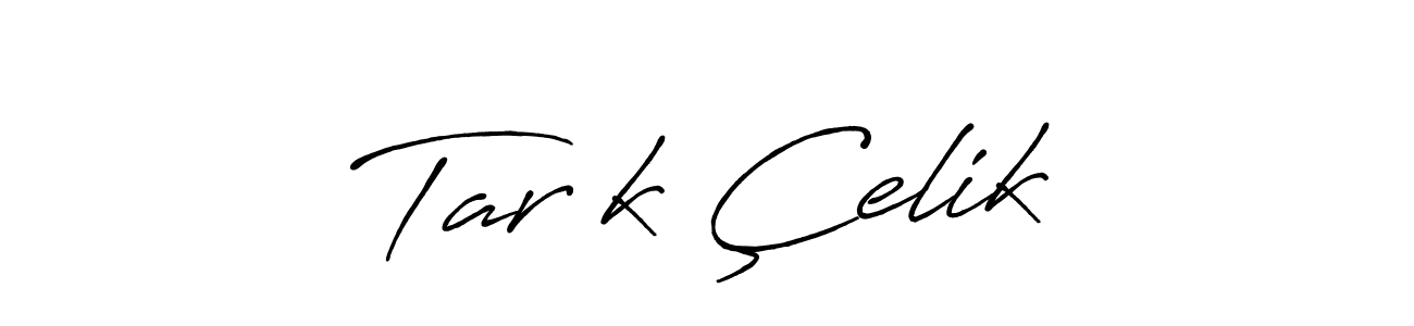 The best way (Antro_Vectra_Bolder) to make a short signature is to pick only two or three words in your name. The name Tarık Çelik include a total of six letters. For converting this name. Tarık Çelik signature style 7 images and pictures png