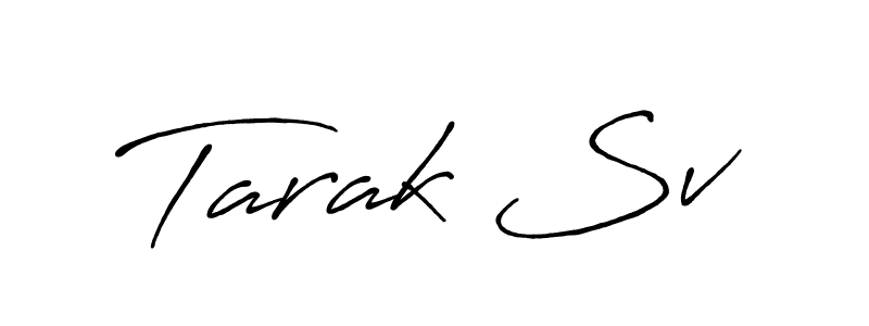 How to make Tarak Sv name signature. Use Antro_Vectra_Bolder style for creating short signs online. This is the latest handwritten sign. Tarak Sv signature style 7 images and pictures png