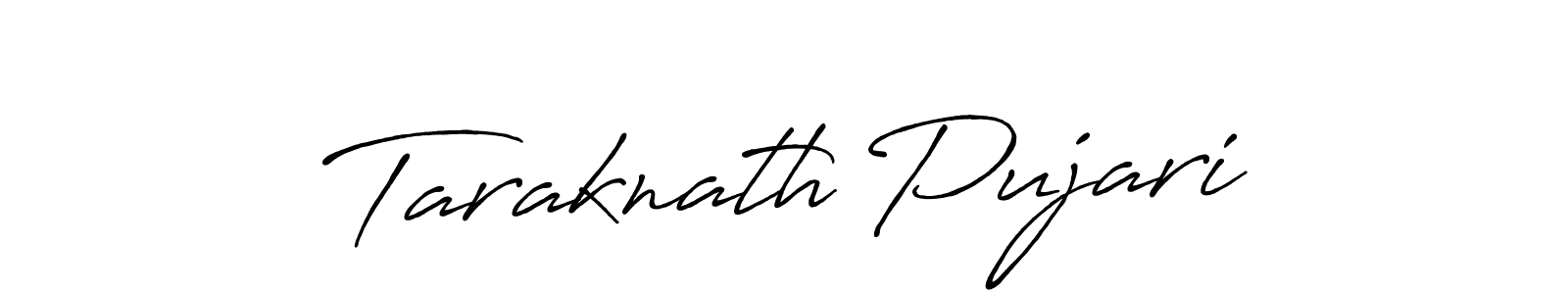 How to make Taraknath Pujari name signature. Use Antro_Vectra_Bolder style for creating short signs online. This is the latest handwritten sign. Taraknath Pujari signature style 7 images and pictures png