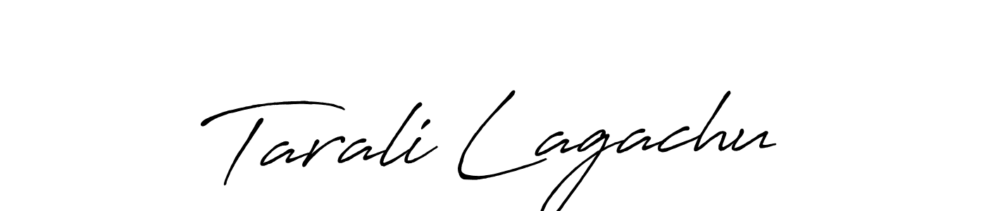 if you are searching for the best signature style for your name Tarali Lagachu. so please give up your signature search. here we have designed multiple signature styles  using Antro_Vectra_Bolder. Tarali Lagachu signature style 7 images and pictures png