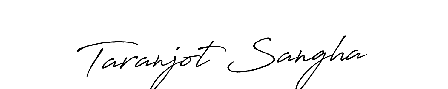How to make Taranjot Sangha name signature. Use Antro_Vectra_Bolder style for creating short signs online. This is the latest handwritten sign. Taranjot Sangha signature style 7 images and pictures png