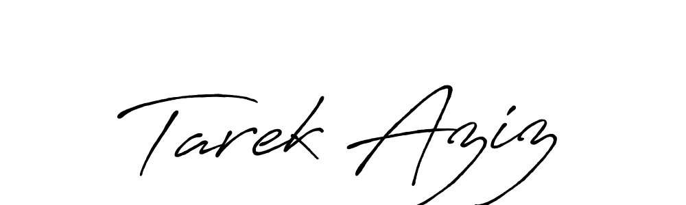 Make a beautiful signature design for name Tarek Aziz. With this signature (Antro_Vectra_Bolder) style, you can create a handwritten signature for free. Tarek Aziz signature style 7 images and pictures png
