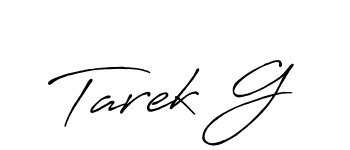 How to make Tarek G signature? Antro_Vectra_Bolder is a professional autograph style. Create handwritten signature for Tarek G name. Tarek G signature style 7 images and pictures png