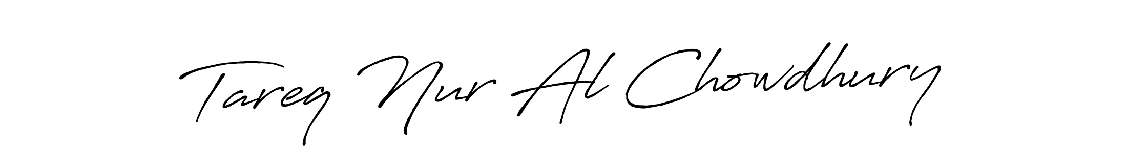 How to make Tareq Nur Al Chowdhury name signature. Use Antro_Vectra_Bolder style for creating short signs online. This is the latest handwritten sign. Tareq Nur Al Chowdhury signature style 7 images and pictures png
