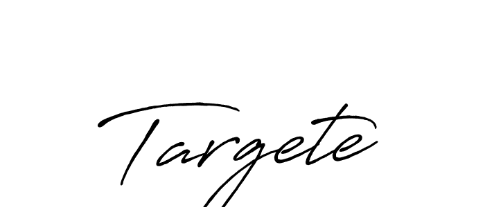 The best way (Antro_Vectra_Bolder) to make a short signature is to pick only two or three words in your name. The name Targete include a total of six letters. For converting this name. Targete signature style 7 images and pictures png