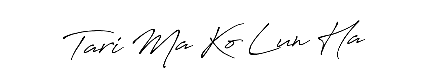 Tari Ma Ko Lun Ha stylish signature style. Best Handwritten Sign (Antro_Vectra_Bolder) for my name. Handwritten Signature Collection Ideas for my name Tari Ma Ko Lun Ha. Tari Ma Ko Lun Ha signature style 7 images and pictures png