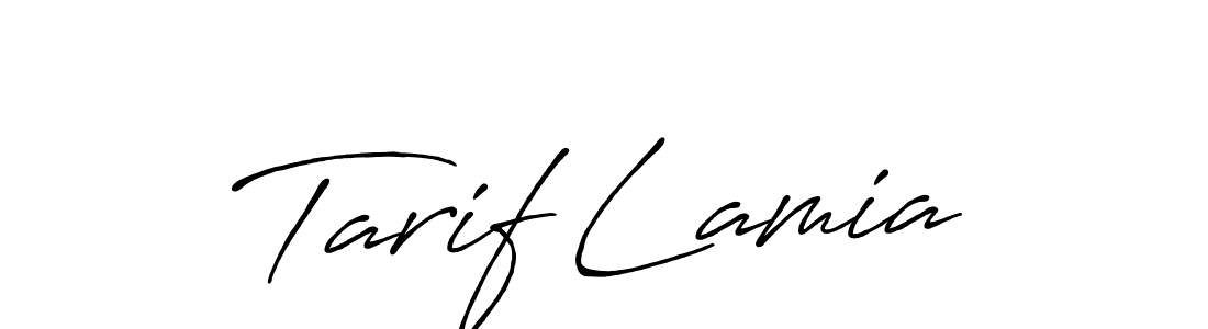 How to make Tarif Lamia signature? Antro_Vectra_Bolder is a professional autograph style. Create handwritten signature for Tarif Lamia name. Tarif Lamia signature style 7 images and pictures png