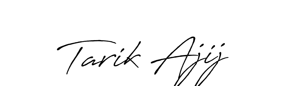 Design your own signature with our free online signature maker. With this signature software, you can create a handwritten (Antro_Vectra_Bolder) signature for name Tarik Ajij. Tarik Ajij signature style 7 images and pictures png