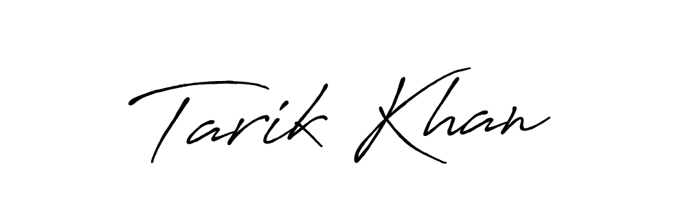 Create a beautiful signature design for name Tarik Khan. With this signature (Antro_Vectra_Bolder) fonts, you can make a handwritten signature for free. Tarik Khan signature style 7 images and pictures png