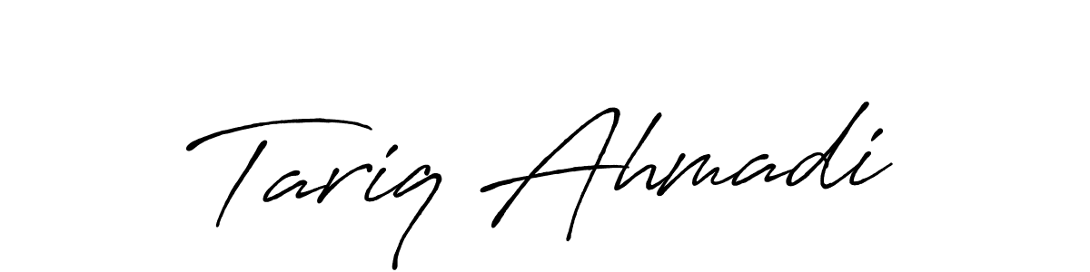 How to make Tariq Ahmadi name signature. Use Antro_Vectra_Bolder style for creating short signs online. This is the latest handwritten sign. Tariq Ahmadi signature style 7 images and pictures png