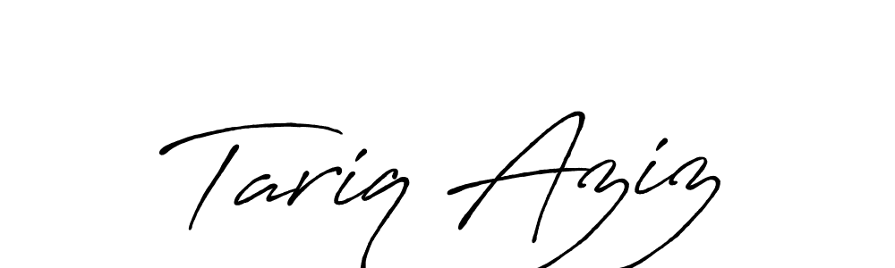 Use a signature maker to create a handwritten signature online. With this signature software, you can design (Antro_Vectra_Bolder) your own signature for name Tariq Aziz. Tariq Aziz signature style 7 images and pictures png