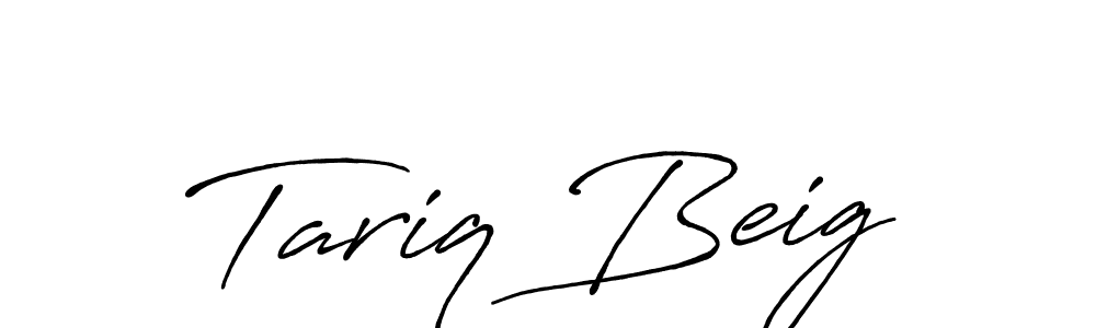 Make a beautiful signature design for name Tariq Beig. With this signature (Antro_Vectra_Bolder) style, you can create a handwritten signature for free. Tariq Beig signature style 7 images and pictures png