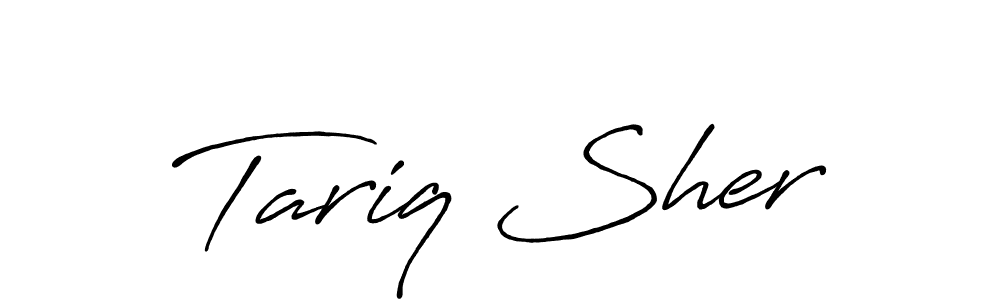 Make a beautiful signature design for name Tariq Sher. With this signature (Antro_Vectra_Bolder) style, you can create a handwritten signature for free. Tariq Sher signature style 7 images and pictures png