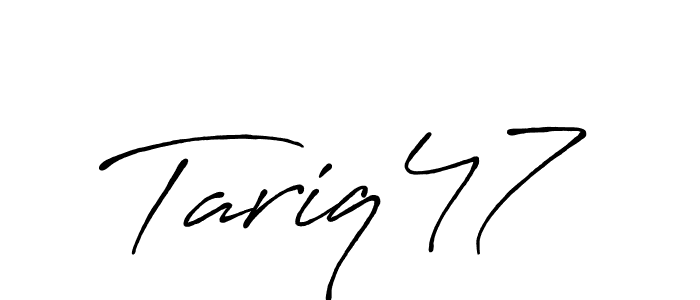 Antro_Vectra_Bolder is a professional signature style that is perfect for those who want to add a touch of class to their signature. It is also a great choice for those who want to make their signature more unique. Get Tariq47 name to fancy signature for free. Tariq47 signature style 7 images and pictures png