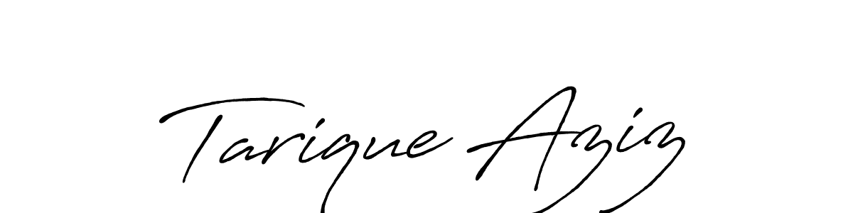 Use a signature maker to create a handwritten signature online. With this signature software, you can design (Antro_Vectra_Bolder) your own signature for name Tarique Aziz. Tarique Aziz signature style 7 images and pictures png