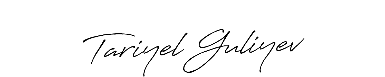 Use a signature maker to create a handwritten signature online. With this signature software, you can design (Antro_Vectra_Bolder) your own signature for name Tariyel Guliyev. Tariyel Guliyev signature style 7 images and pictures png