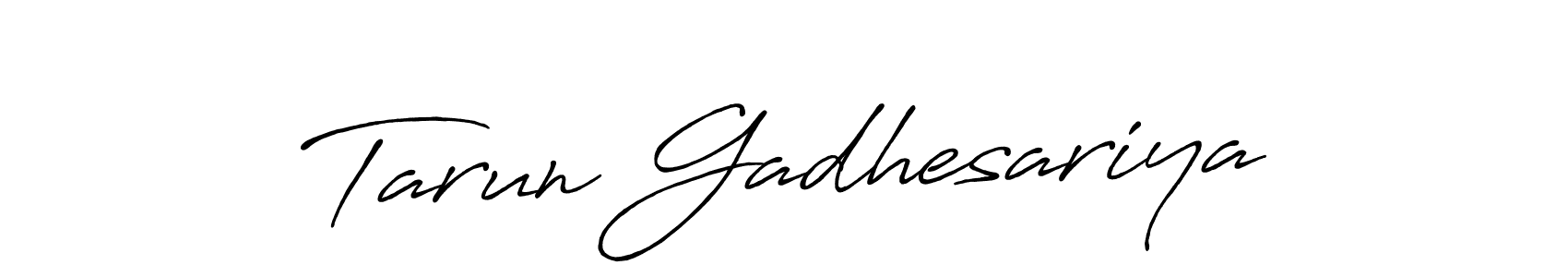 How to make Tarun Gadhesariya name signature. Use Antro_Vectra_Bolder style for creating short signs online. This is the latest handwritten sign. Tarun Gadhesariya signature style 7 images and pictures png