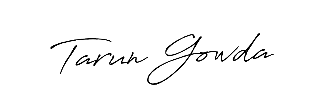 Create a beautiful signature design for name Tarun Gowda. With this signature (Antro_Vectra_Bolder) fonts, you can make a handwritten signature for free. Tarun Gowda signature style 7 images and pictures png