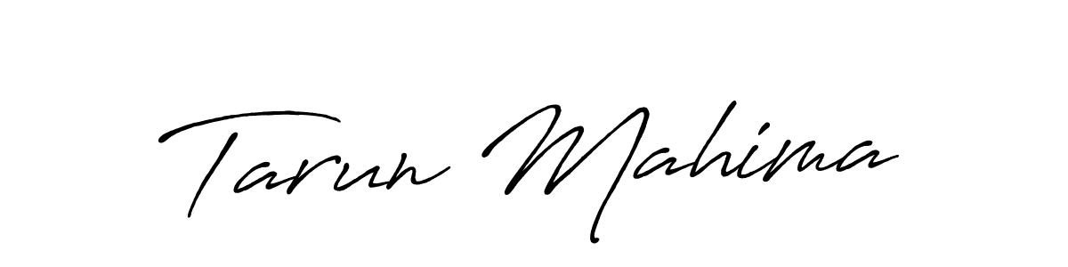Create a beautiful signature design for name Tarun Mahima. With this signature (Antro_Vectra_Bolder) fonts, you can make a handwritten signature for free. Tarun Mahima signature style 7 images and pictures png
