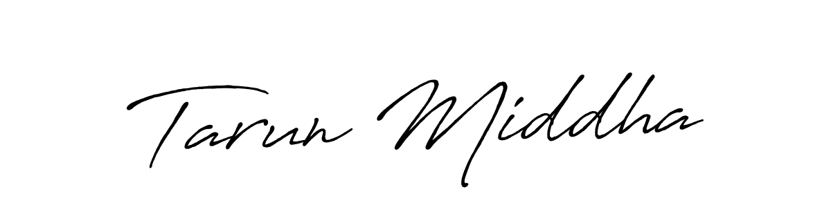 Use a signature maker to create a handwritten signature online. With this signature software, you can design (Antro_Vectra_Bolder) your own signature for name Tarun Middha. Tarun Middha signature style 7 images and pictures png