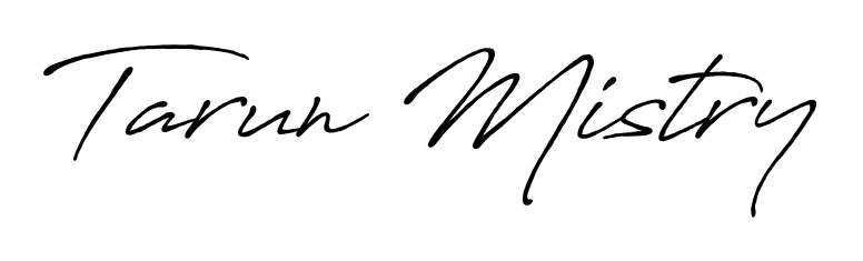 A sleek calligraphic signature for name Tarun Mistry utilizing Antro_Vectra_Bolder styling. Great for adding personal signatures to photos and art. Tarun Mistry signature style 7 images and pictures png