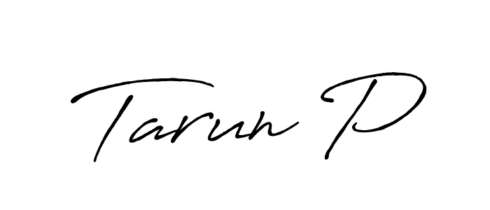 Tarun P stylish signature style. Best Handwritten Sign (Antro_Vectra_Bolder) for my name. Handwritten Signature Collection Ideas for my name Tarun P. Tarun P signature style 7 images and pictures png