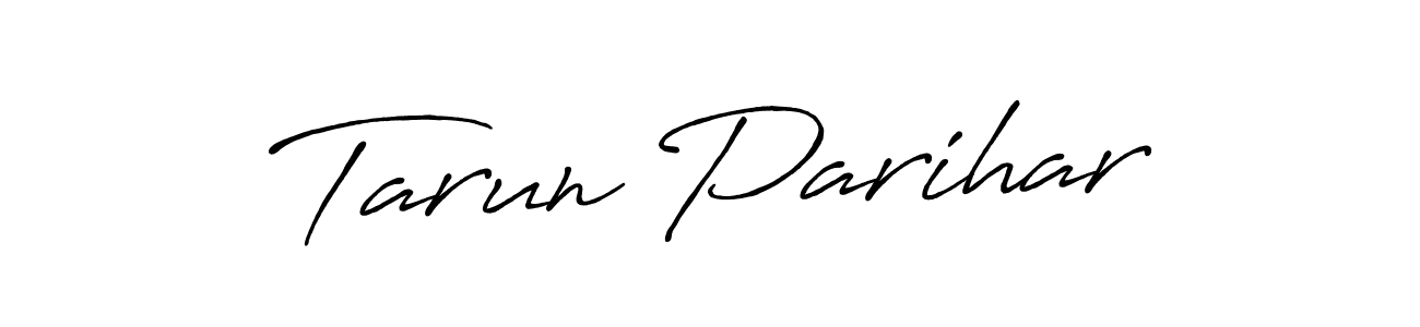 The best way (Antro_Vectra_Bolder) to make a short signature is to pick only two or three words in your name. The name Tarun Parihar include a total of six letters. For converting this name. Tarun Parihar signature style 7 images and pictures png