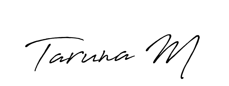 Also You can easily find your signature by using the search form. We will create Taruna M name handwritten signature images for you free of cost using Antro_Vectra_Bolder sign style. Taruna M signature style 7 images and pictures png