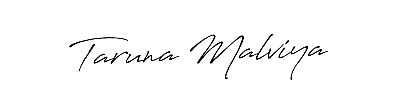 Use a signature maker to create a handwritten signature online. With this signature software, you can design (Antro_Vectra_Bolder) your own signature for name Taruna Malviya. Taruna Malviya signature style 7 images and pictures png