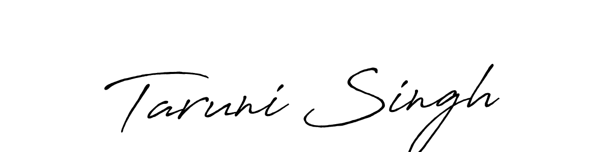 You should practise on your own different ways (Antro_Vectra_Bolder) to write your name (Taruni Singh) in signature. don't let someone else do it for you. Taruni Singh signature style 7 images and pictures png