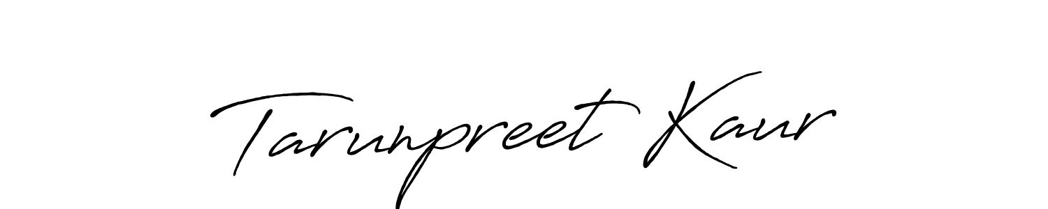 Make a beautiful signature design for name Tarunpreet Kaur. With this signature (Antro_Vectra_Bolder) style, you can create a handwritten signature for free. Tarunpreet Kaur signature style 7 images and pictures png