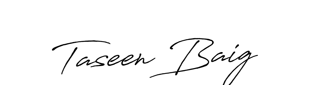 Create a beautiful signature design for name Taseen Baig. With this signature (Antro_Vectra_Bolder) fonts, you can make a handwritten signature for free. Taseen Baig signature style 7 images and pictures png