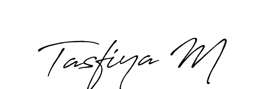 Tasfiya M stylish signature style. Best Handwritten Sign (Antro_Vectra_Bolder) for my name. Handwritten Signature Collection Ideas for my name Tasfiya M. Tasfiya M signature style 7 images and pictures png