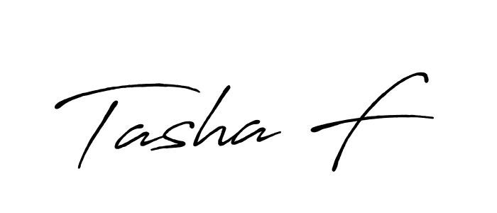 Tasha F stylish signature style. Best Handwritten Sign (Antro_Vectra_Bolder) for my name. Handwritten Signature Collection Ideas for my name Tasha F. Tasha F signature style 7 images and pictures png