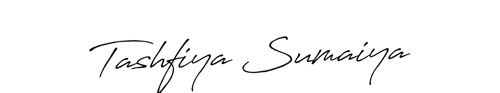 Make a beautiful signature design for name Tashfiya Sumaiya. With this signature (Antro_Vectra_Bolder) style, you can create a handwritten signature for free. Tashfiya Sumaiya signature style 7 images and pictures png