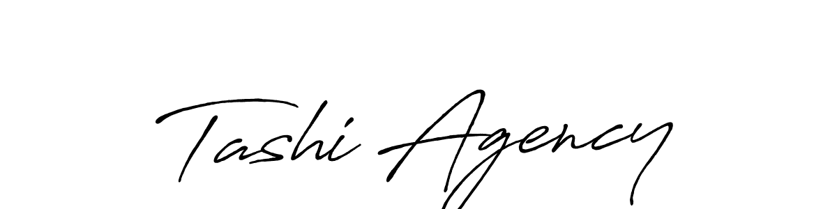 How to make Tashi Agency name signature. Use Antro_Vectra_Bolder style for creating short signs online. This is the latest handwritten sign. Tashi Agency signature style 7 images and pictures png