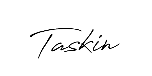 Use a signature maker to create a handwritten signature online. With this signature software, you can design (Antro_Vectra_Bolder) your own signature for name Taskin. Taskin signature style 7 images and pictures png