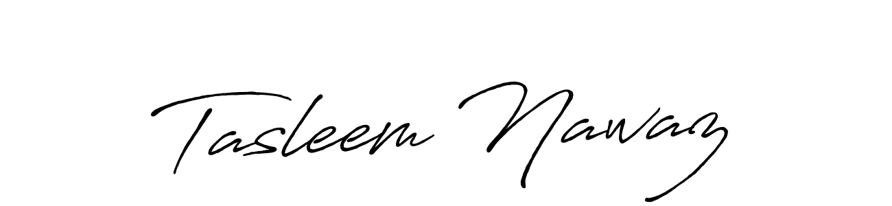 How to make Tasleem Nawaz name signature. Use Antro_Vectra_Bolder style for creating short signs online. This is the latest handwritten sign. Tasleem Nawaz signature style 7 images and pictures png