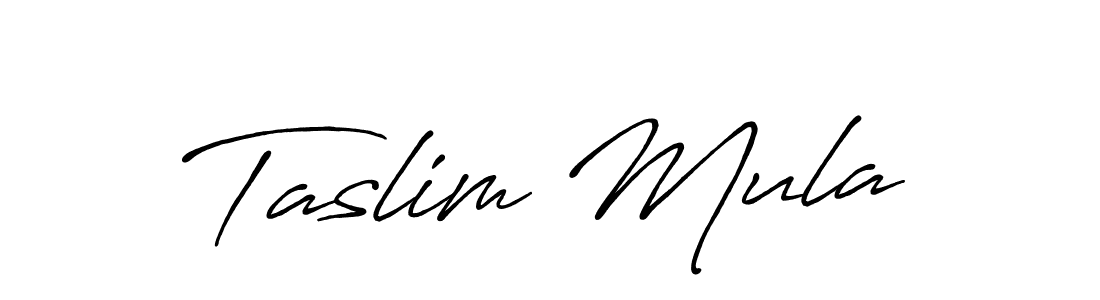 How to make Taslim Mula signature? Antro_Vectra_Bolder is a professional autograph style. Create handwritten signature for Taslim Mula name. Taslim Mula signature style 7 images and pictures png