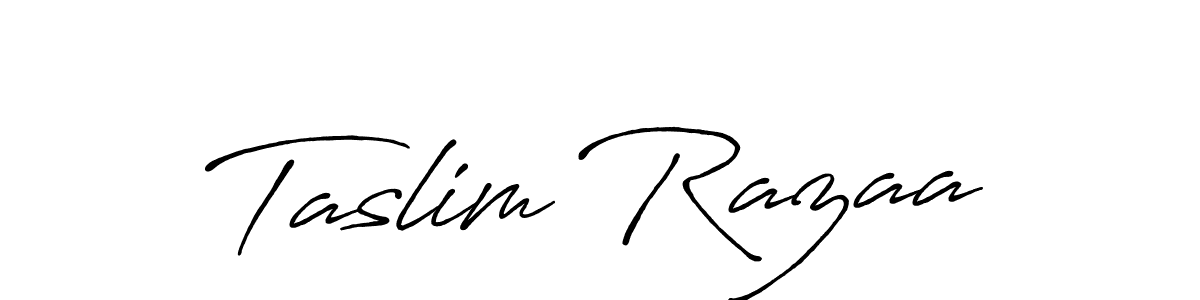 Also You can easily find your signature by using the search form. We will create Taslim Razaa name handwritten signature images for you free of cost using Antro_Vectra_Bolder sign style. Taslim Razaa signature style 7 images and pictures png