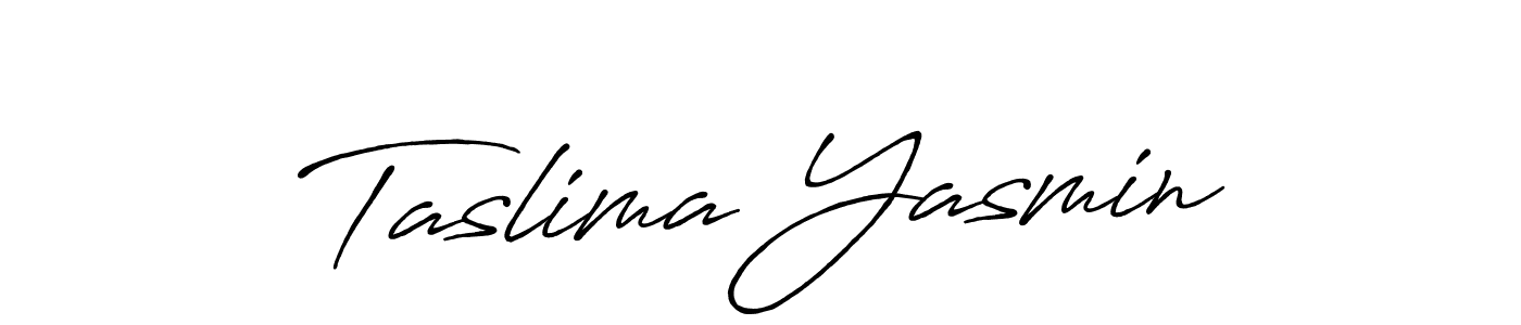 How to make Taslima Yasmin name signature. Use Antro_Vectra_Bolder style for creating short signs online. This is the latest handwritten sign. Taslima Yasmin signature style 7 images and pictures png