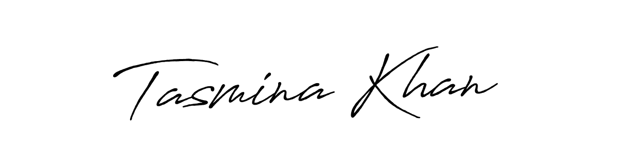 Design your own signature with our free online signature maker. With this signature software, you can create a handwritten (Antro_Vectra_Bolder) signature for name Tasmina Khan. Tasmina Khan signature style 7 images and pictures png