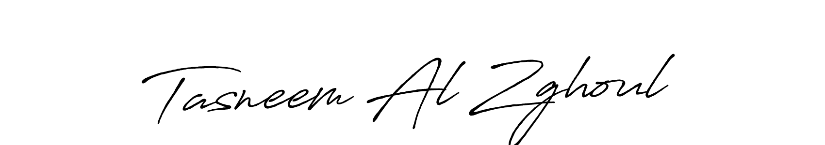 How to make Tasneem Al Zghoul name signature. Use Antro_Vectra_Bolder style for creating short signs online. This is the latest handwritten sign. Tasneem Al Zghoul signature style 7 images and pictures png