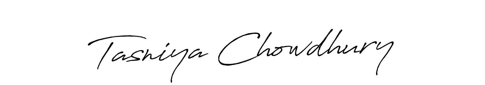 How to make Tasniya Chowdhury name signature. Use Antro_Vectra_Bolder style for creating short signs online. This is the latest handwritten sign. Tasniya Chowdhury signature style 7 images and pictures png