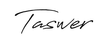 A timeless handwritten aesthetic for Taswer. The Antro_Vectra_Bolder font gives your signature a handcrafted feel with natural curves. Taswer signature style 7 images and pictures png