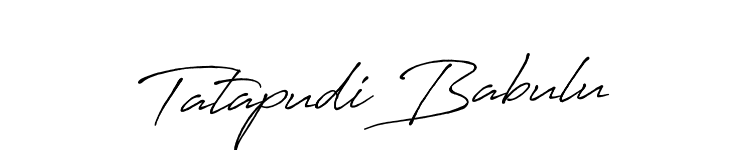 This is the best signature style for the Tatapudi Babulu name. Also you like these signature font (Antro_Vectra_Bolder). Mix name signature. Tatapudi Babulu signature style 7 images and pictures png